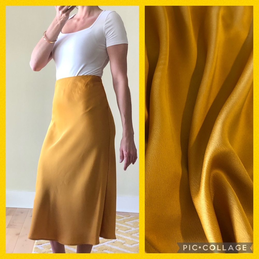 F21 Gold Midi Skirt